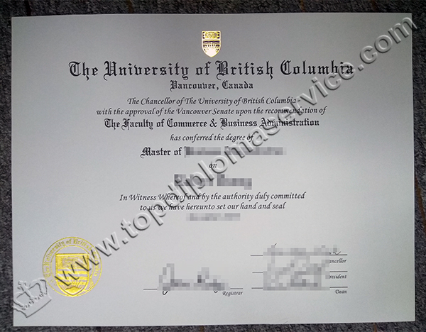 University of British Columbia diploma, University of British Columbia degree