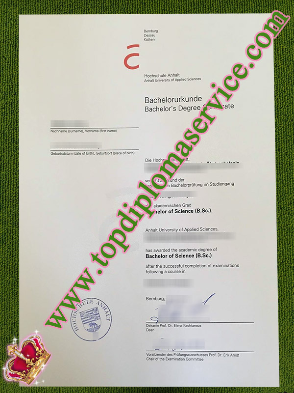 Hochshule Anhalt diploma, Hochshule Anhalt urkunde,