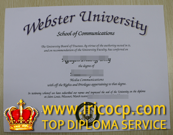 Webster University diploma, a Transcripts fake certificate