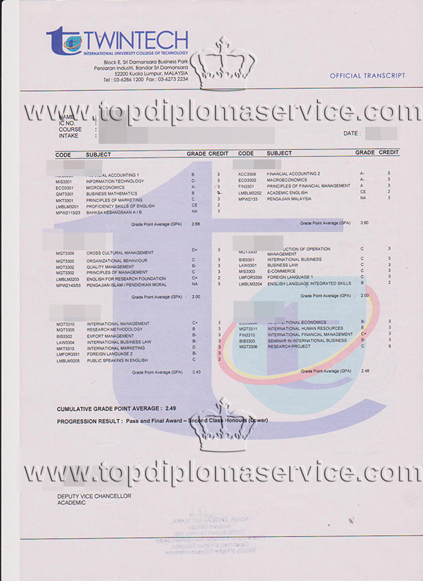 International University College of Technology Twintech cert International University College of Technology Twintech cert