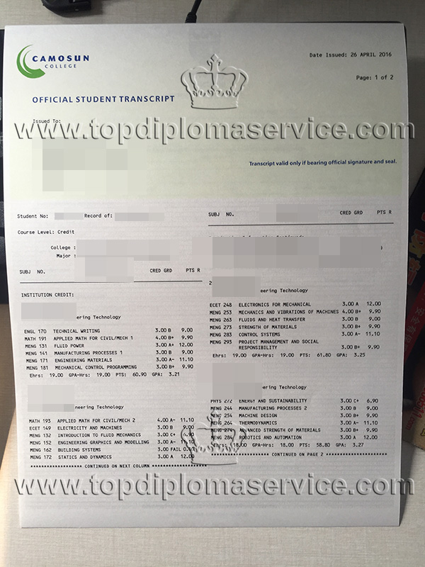 Fake Camosun College academic transcript, buy Canada diploma Fake Camosun College academic transcript, buy Canada diploma