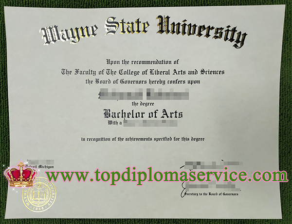  Wayne State University diploma,  Wayne State University degree, 韦恩州立大学文凭,