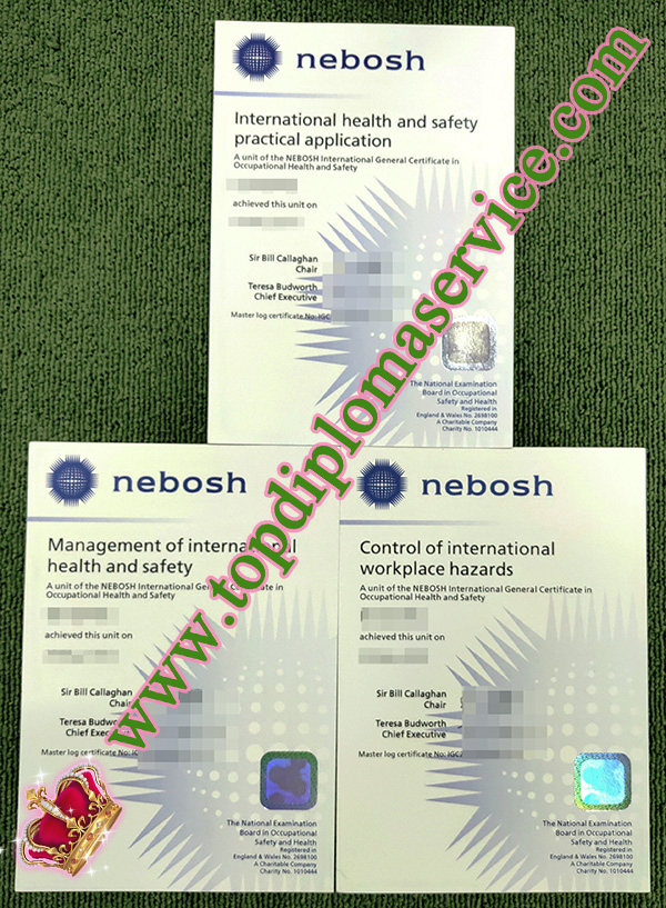 NEBOSH certificate, NEBOSH IGC unit certificate, NEBOSH marksheet,