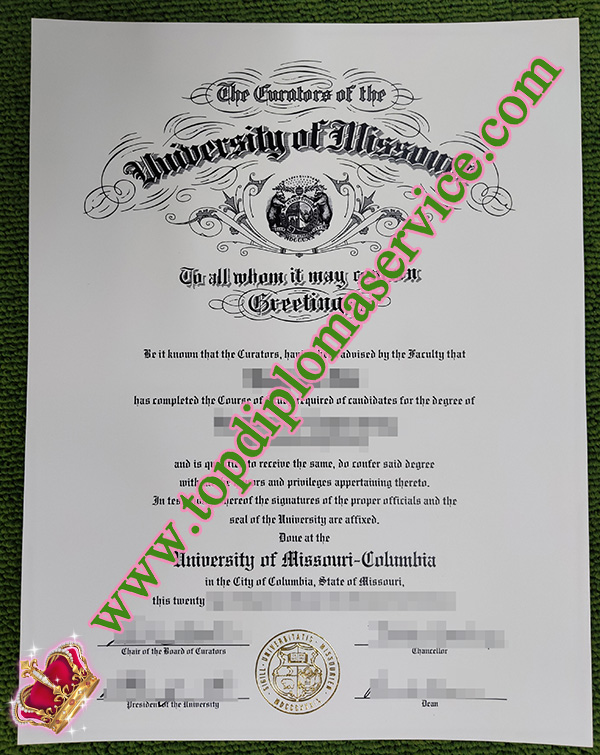 University of Missouri diploma, University of Missouri degree, 密苏里大学文凭,