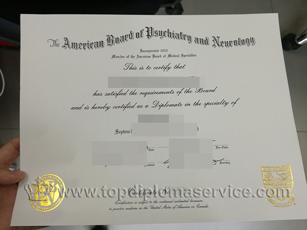 American Board of Psychiatry and Neurology(ABPN)Certificate