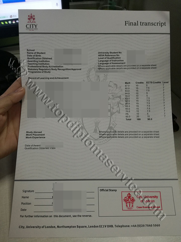 Buy The City University London academic transcript in UK Buy The City University London academic transcript in UK