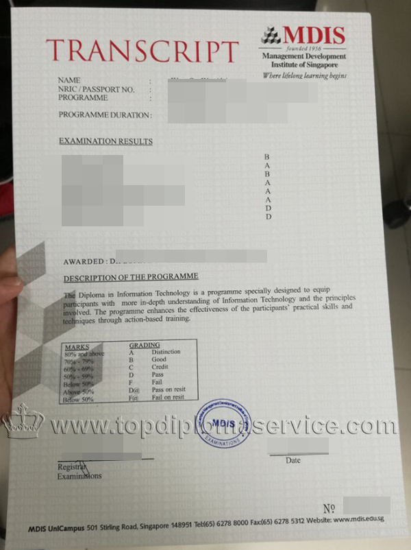 Buy MDIS academic transcript, buy fake MDIS degree Singapore