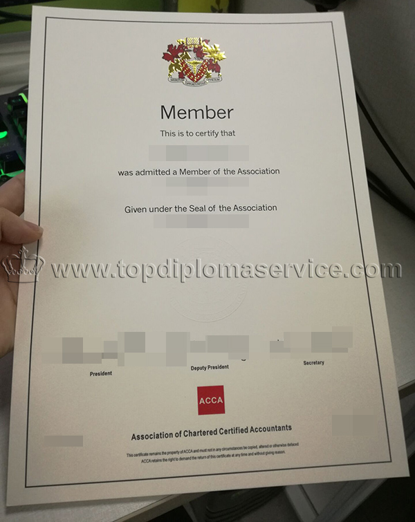 buy ACCA certificate with embossed white seal