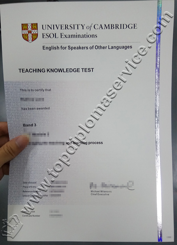 Esol certificate, Cambridge certificate