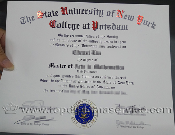 State University of New York at Potsdam diploma, SUNY degree