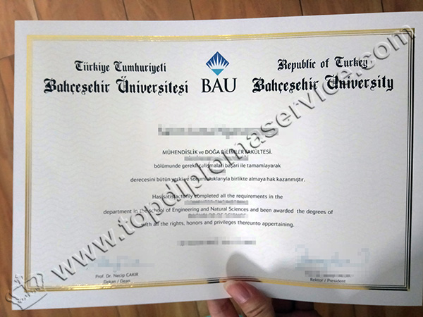 Bahcesehir University diploma, Bahcesehir University degree