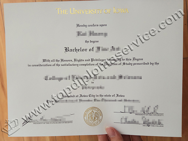 University of Iowa diploma, University of Iowa degree