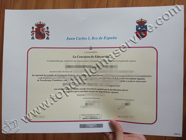 King Juan Carlos University diploma, King Juan Carlos University certificate