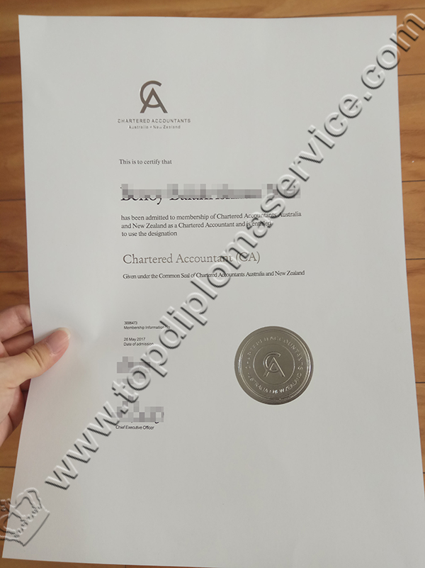 CA ANZ certificate, Chartered Accountant certificate