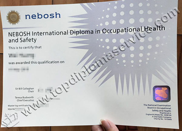 NEBOSH diploma certificate, NEBOSH certificate