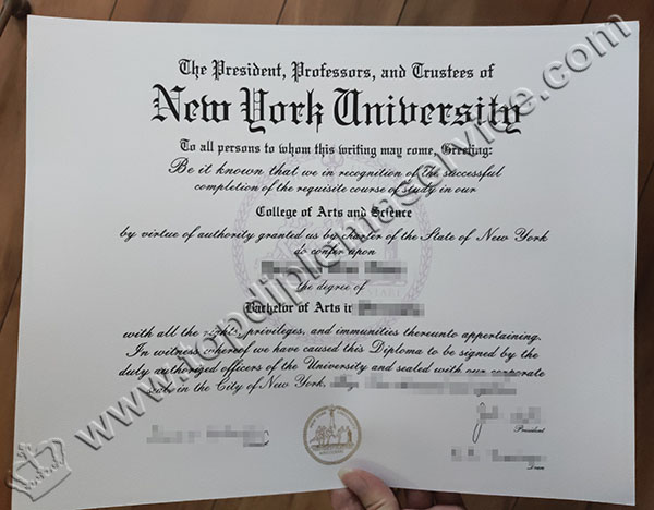 NYU diploma, New York University diploma