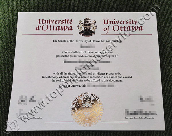 Diploma l'Università Ottawa, L'université d'Ottawa fake diploma, University of Ottawa degree