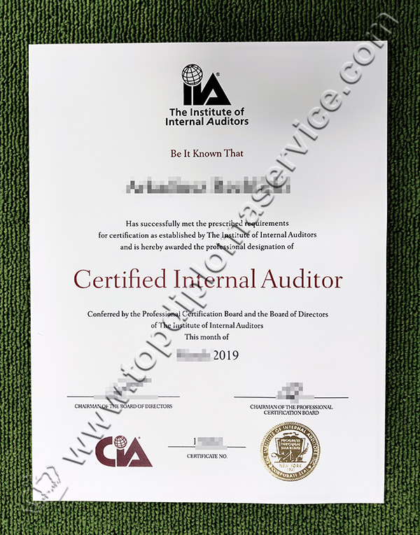 Certified Internal Auditor certificate, CIA certificate 2019, fake CIA certificate,