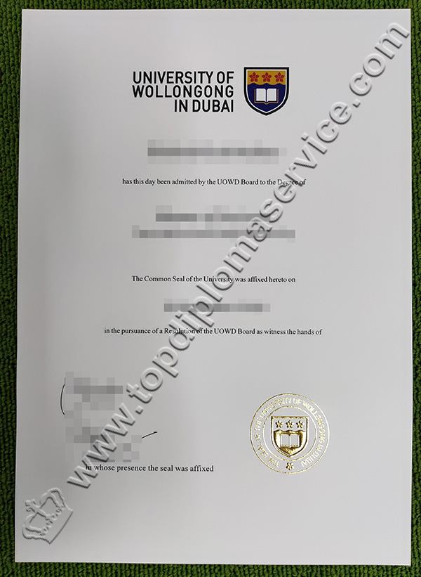 UOWD diploma, UOWD degree, University of Wollongong in Dubai diploma, 