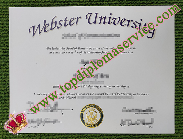 Webster University diploma, Webster University degree, 