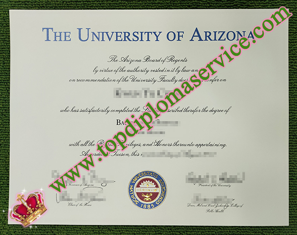 University of Arizona diploma, University of Arizona degree, fake UArizona diploma,