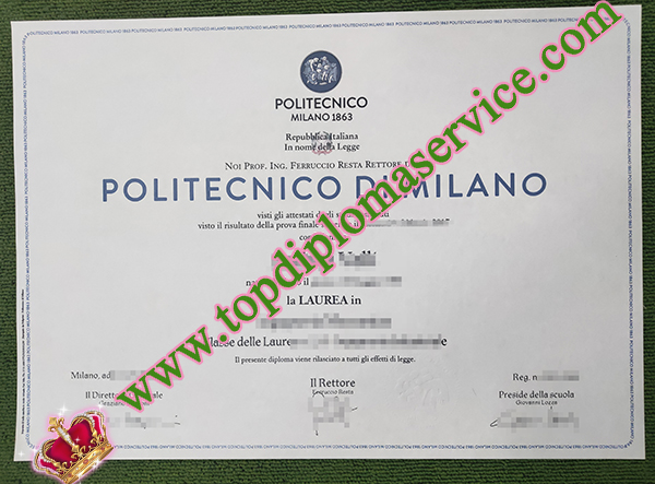 Politecnico di Milano diploma, Politecnico di Milano degree, fake Italy diploma,