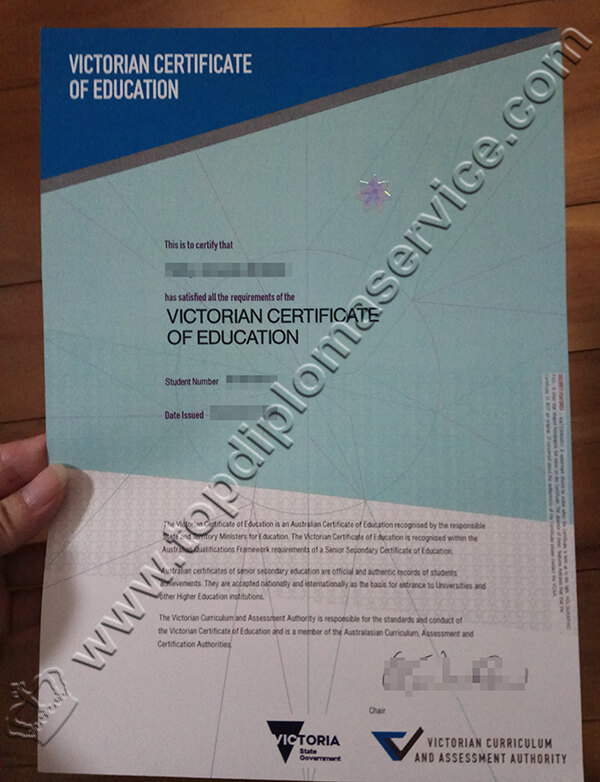 Victorian Certificate of Education certificate, VCE certificate, fake Australian certificate,