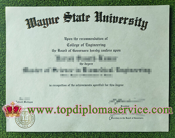 Wayne State University diploma, Wayne State University degree, WSU diploma,