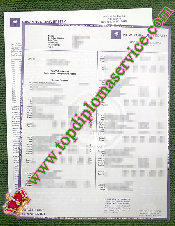 false New York University transcript, fake NYU transcript,