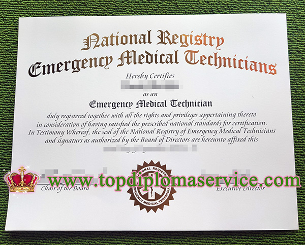 fake NREMT certificate, fake EMT certificate, Emergency Medical Technicians certification,