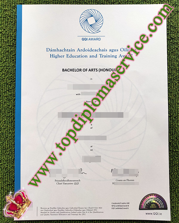 Quality and Qualifications Ireland certificate, fake QQI award diploma, fake Ireland diploma,