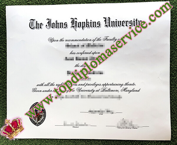Johns Hopkins University diploma, Johns Hopkins University degree, fake JHU diploma,