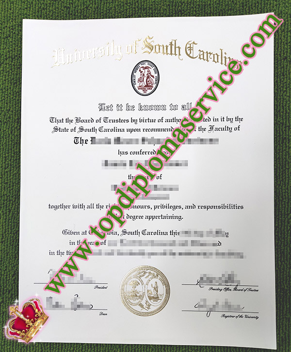 University of South Carolina diploma, University of South Carolina degree,