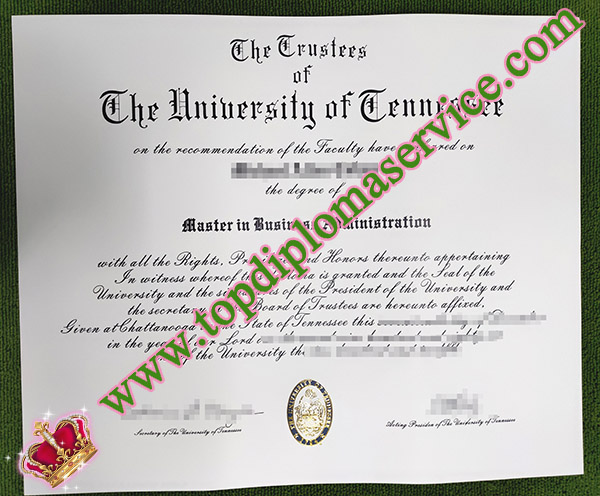 University of Tennessee diploma, University of Tennessee degree, fake MBA diploma