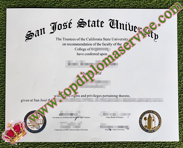 San José State University diploma, San José State University degree, SJSU diploma,