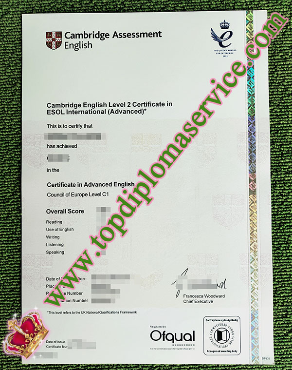 Cambridge C1 Advanced certificate, Cambridge CAE certificate, fake Cambridge English certificate,
