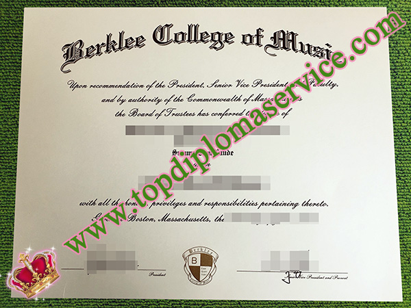 Berklee College of Music diploma, Berklee College of Music degree,