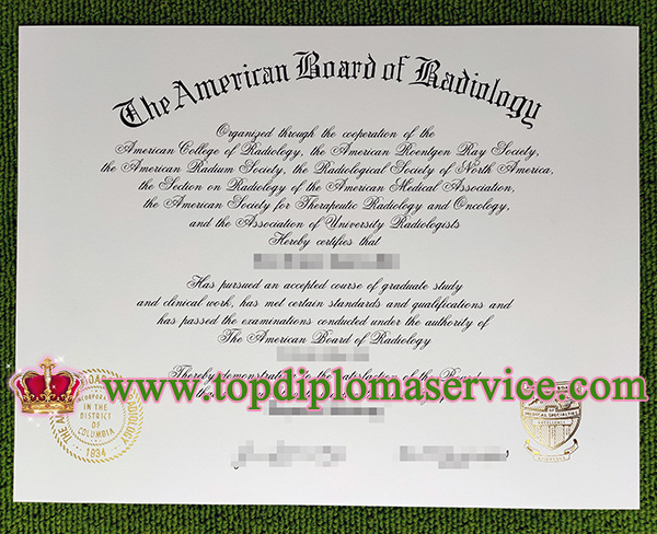 fake American Board of Radiology certificate, fake ABR certificate, fake medical certificate