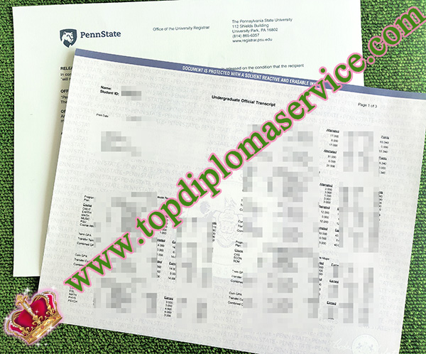 fake Penn State University transcript, fake Penn State diploma, fake PSU transcript,