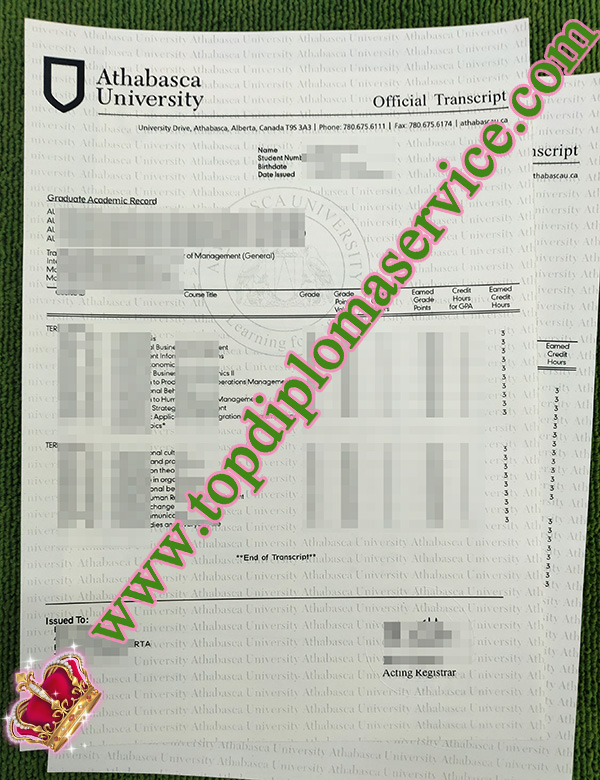 fake Athabasca University transcript, buy Athabasca University certificate, fake Canada transcript,