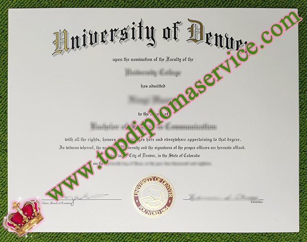 University of Denver diploma, University of Denver certificate, University of Denver degree,