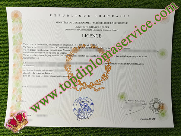 Université Grenoble Alpes licence, fake Université Grenoble Alpes diploma, Grenoble Alpes University certificate,