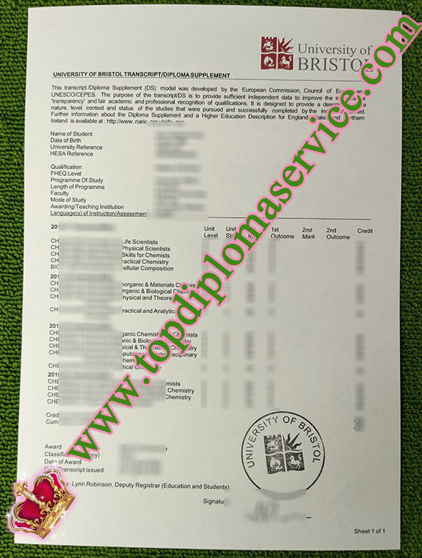 University of Bristol transcript, fake University of Bristol certificate, University of Bristol degree,