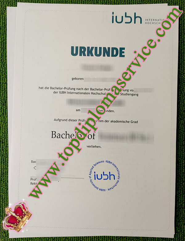 IUBH Internationale Hochschule urkunde, IUBH Internationale Hochschule certificate, IUBH University diploma,