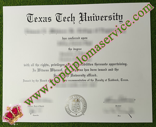 Texas Tech University degree, fake Texas Tech University diploma, Texas Tech University certificate, 得克萨斯理工大学证书