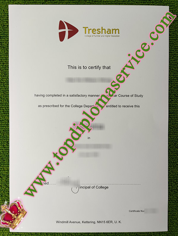 Tresham College diploma, Tresham College degree, Tresham College certificate, 郡莎学院证书