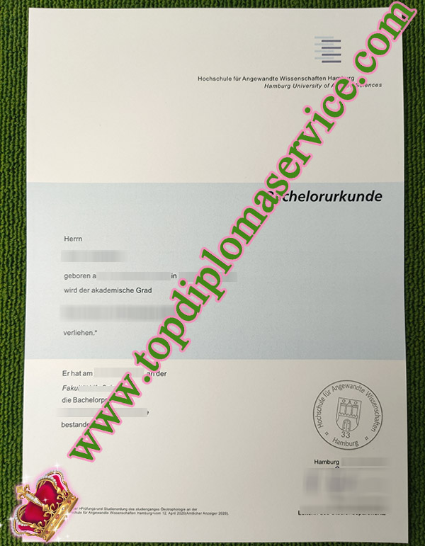 HAW Hamburg urkunde, HAW Hamburg diploma, Hamburg University of Applied Science degree,