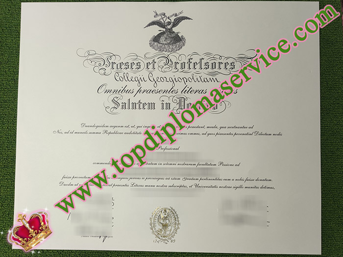 Universitas Georgiopolitana diploma, fake Georgetown University diploma,