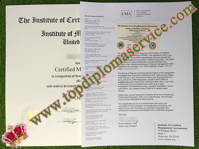 certified management accountant certification, fake CMA certificate, fake CMA letter, fake CMA card,