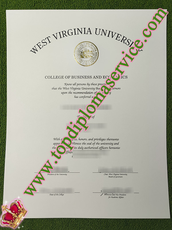 West Virginia University diploma, West Virginia University degree,